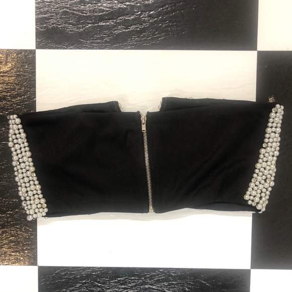 RARE DOLLS KILL PEARL COVERED BUSTIER - Picture 2 of 3